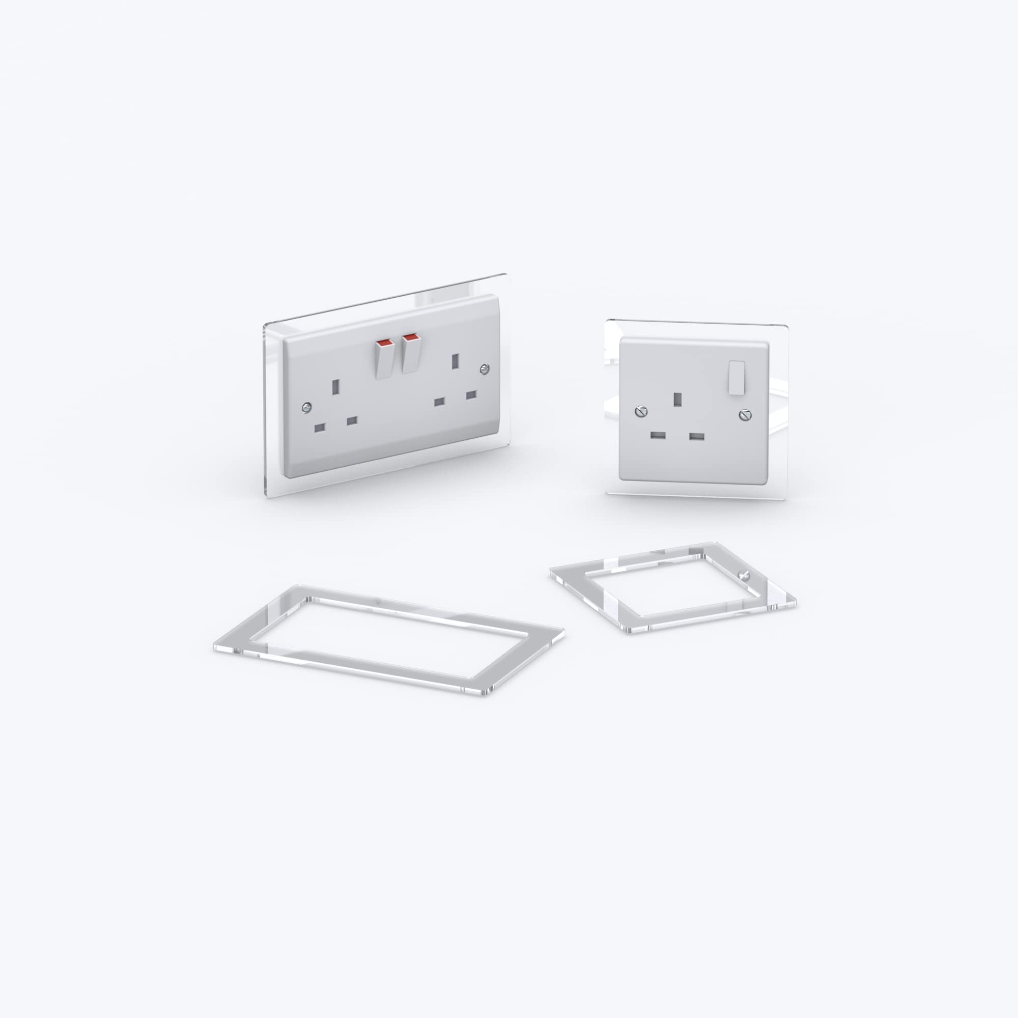 Double/Single Socket Switch Surround/Acrylic Finger Plate